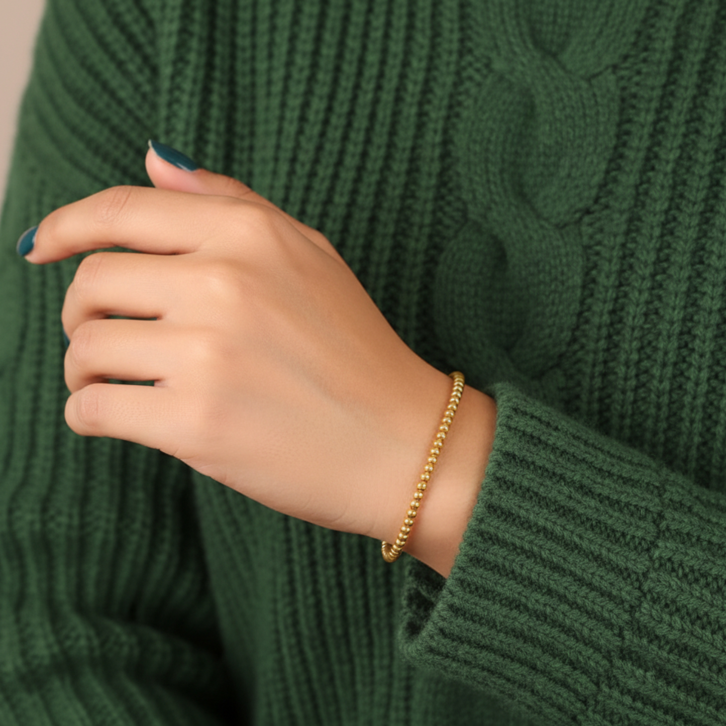 24k 999 Gold Beads Woven Red Rope Braided Bracelet