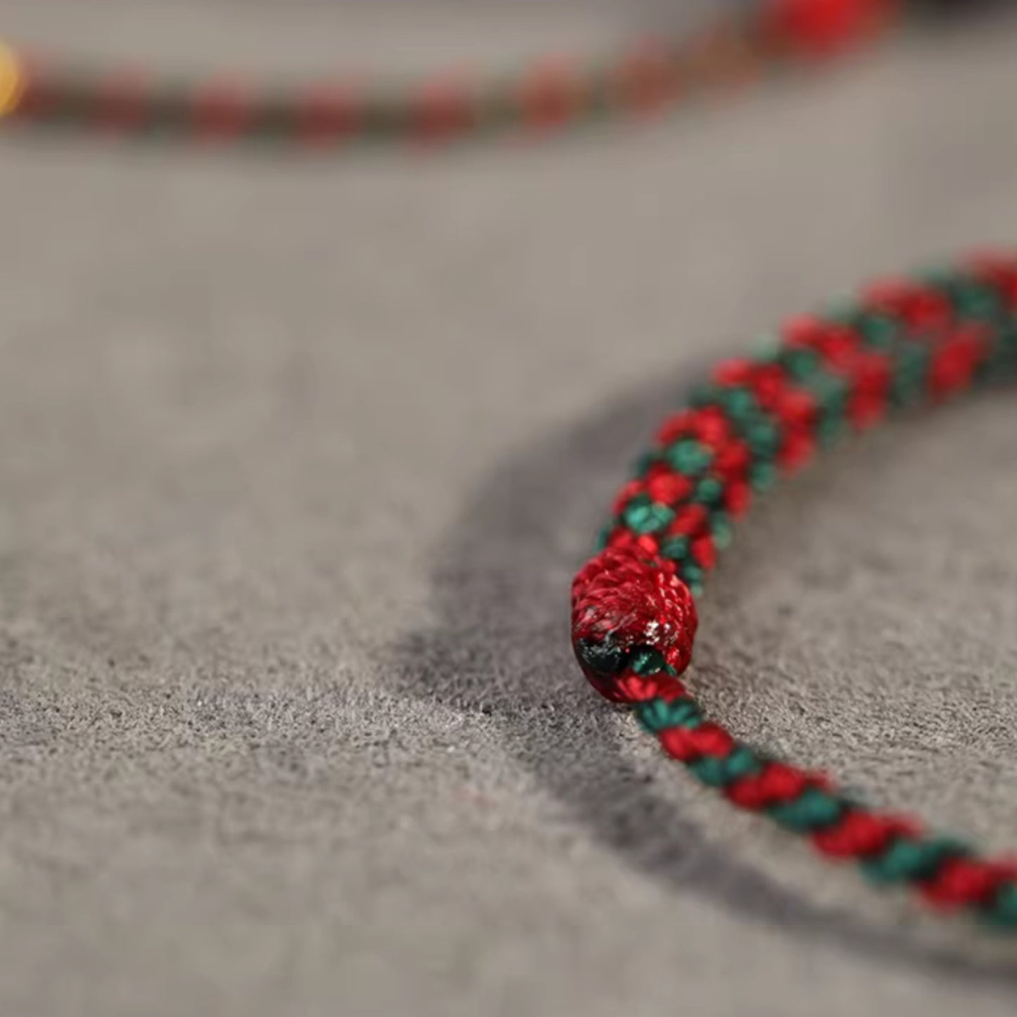 18K Gold Gourd Charm Woven Red Rope Braided Bracelet