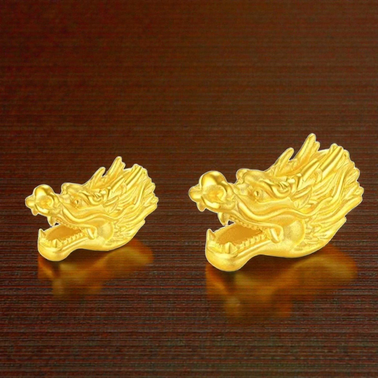 24K 999 3D Hard Gold Zodiac Dragon Head Good Luck Rope Bracelet Men and Women