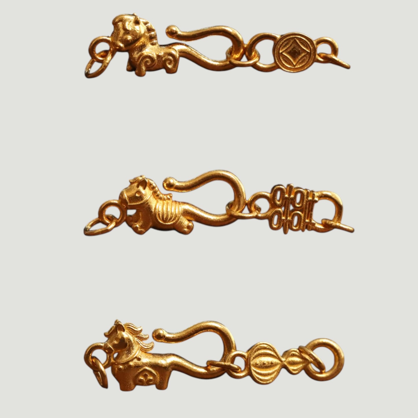 24K Gold D.I.Y Universal Connector Zodiac Horse Hook Clasp