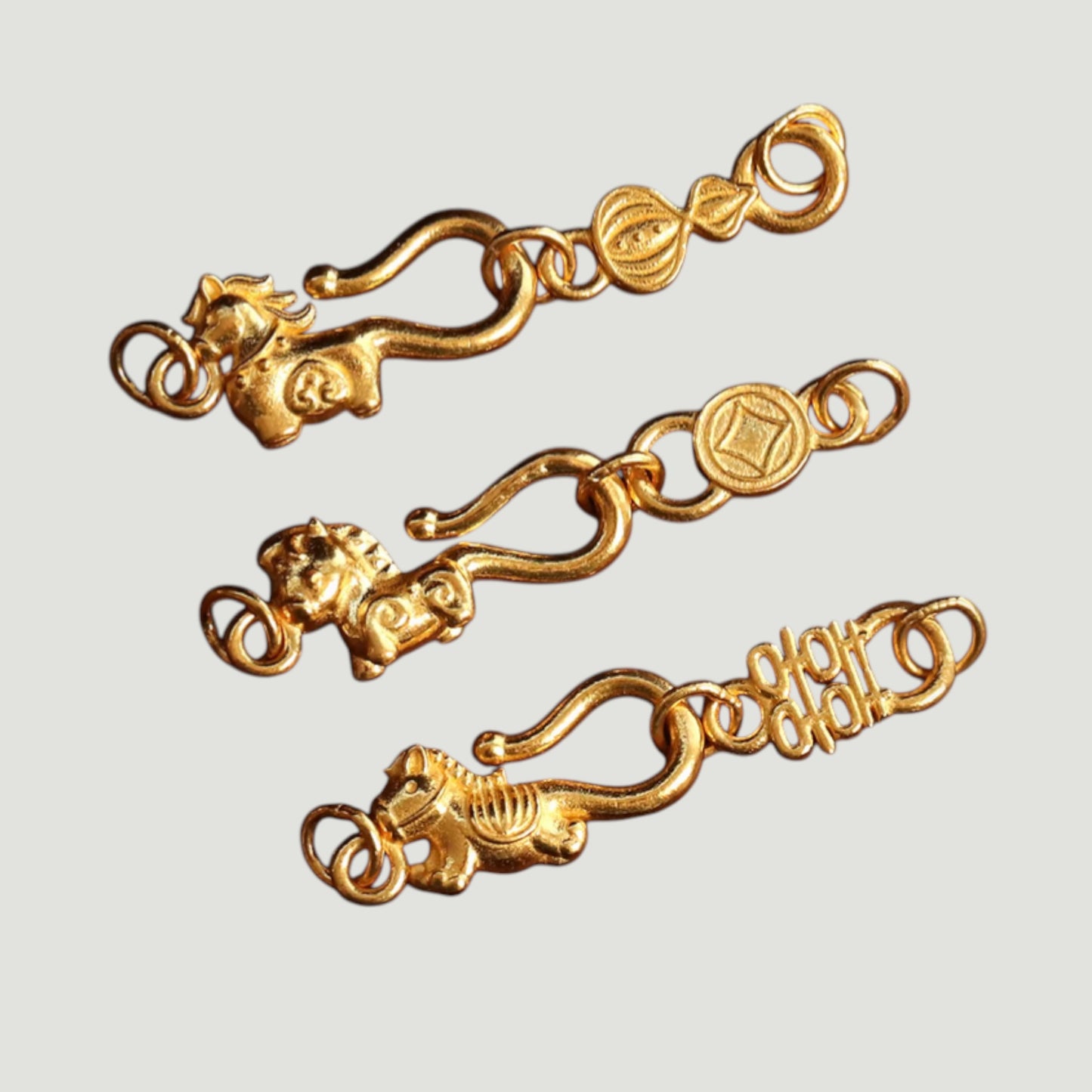 24K Gold D.I.Y Universal Connector Zodiac Horse Hook Clasp
