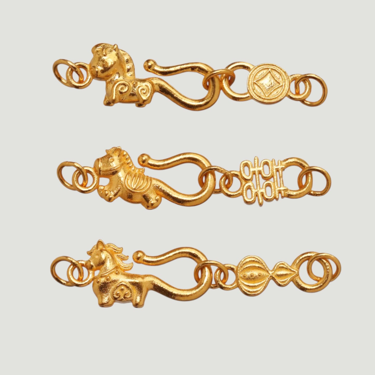 24K Gold D.I.Y Universal Connector Zodiac Horse Hook Clasp