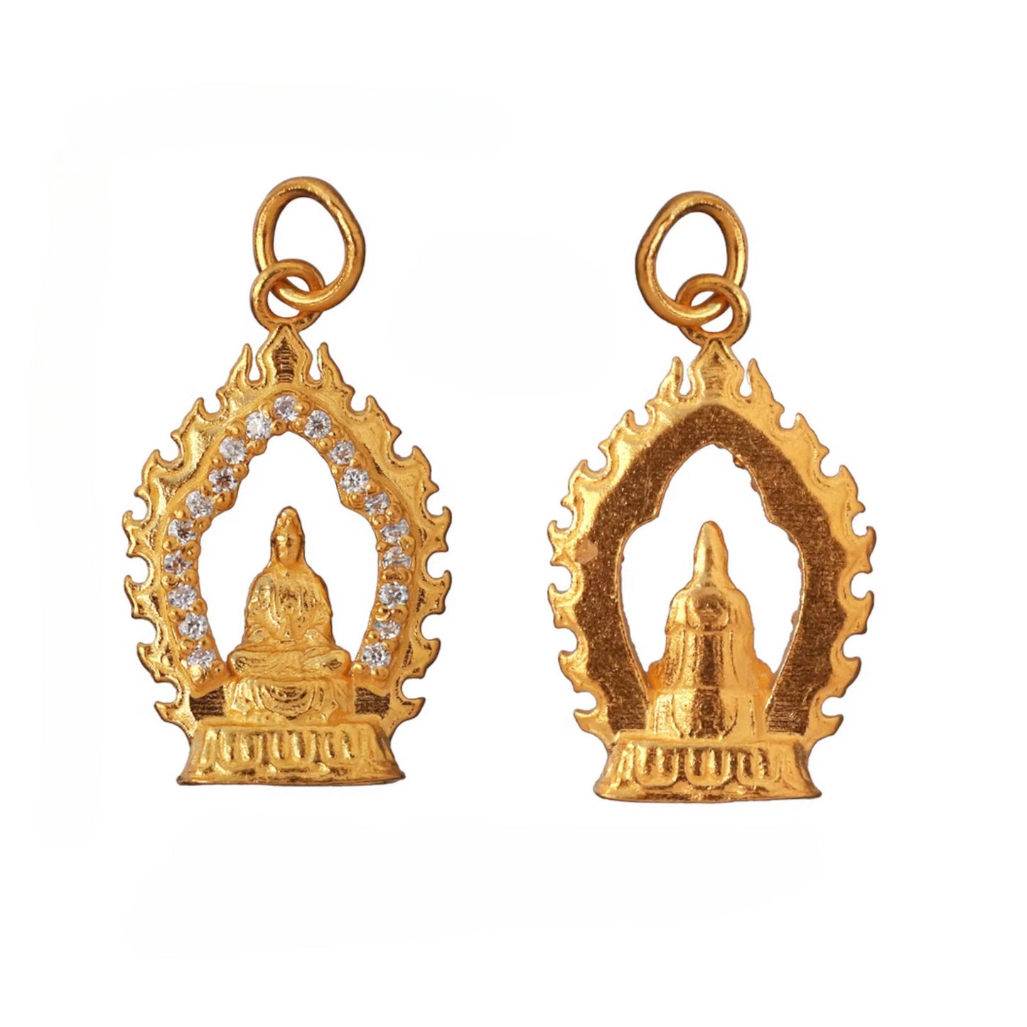 24K 999 Gold Guanyin Buddha Moissanite Pendant