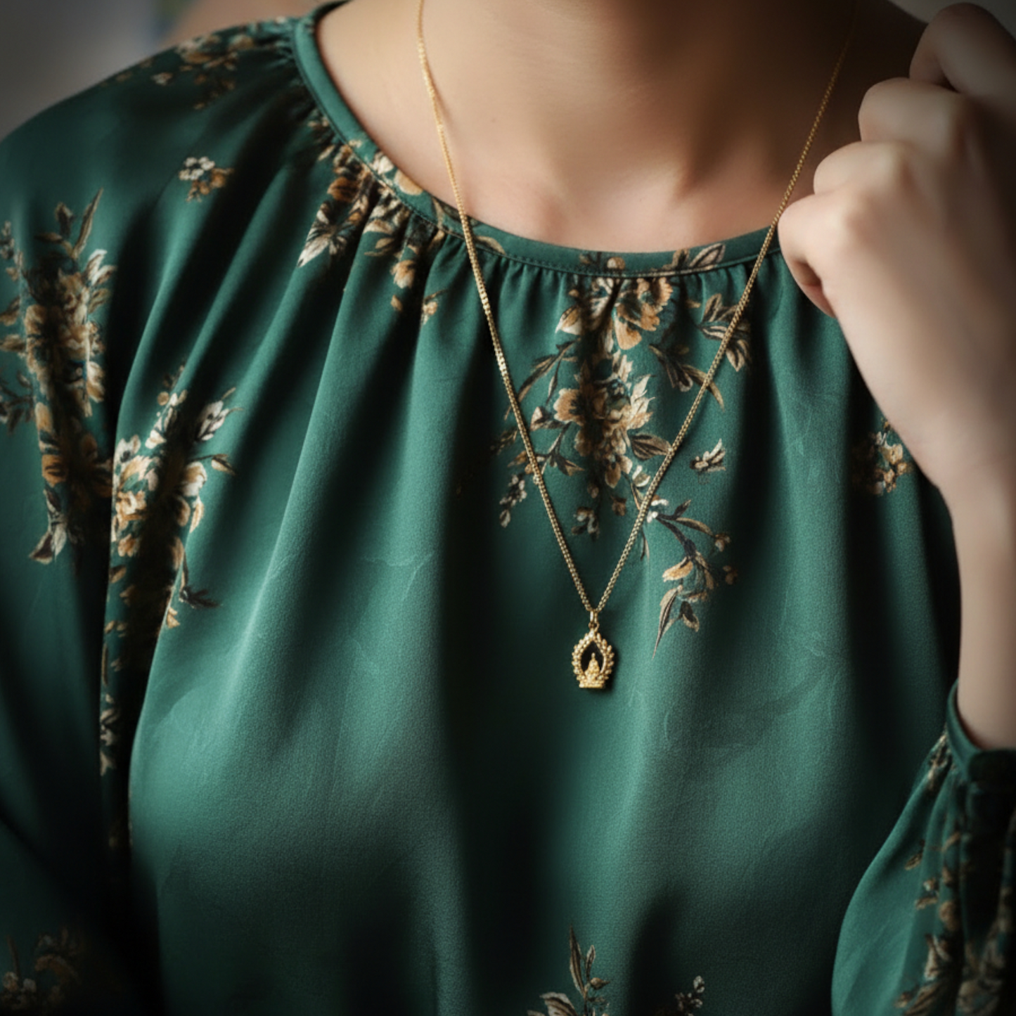 24K 999 Gold Guanyin Buddha Moissanite Pendant