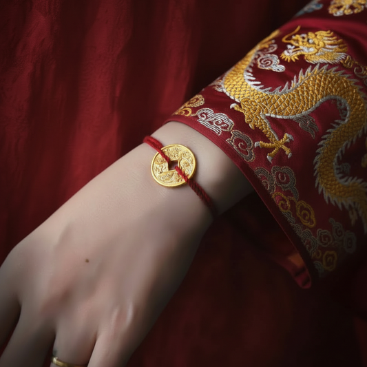 24K 999 Gold Engraved Lucky Auspicious Cloud Horse Coin Pendant