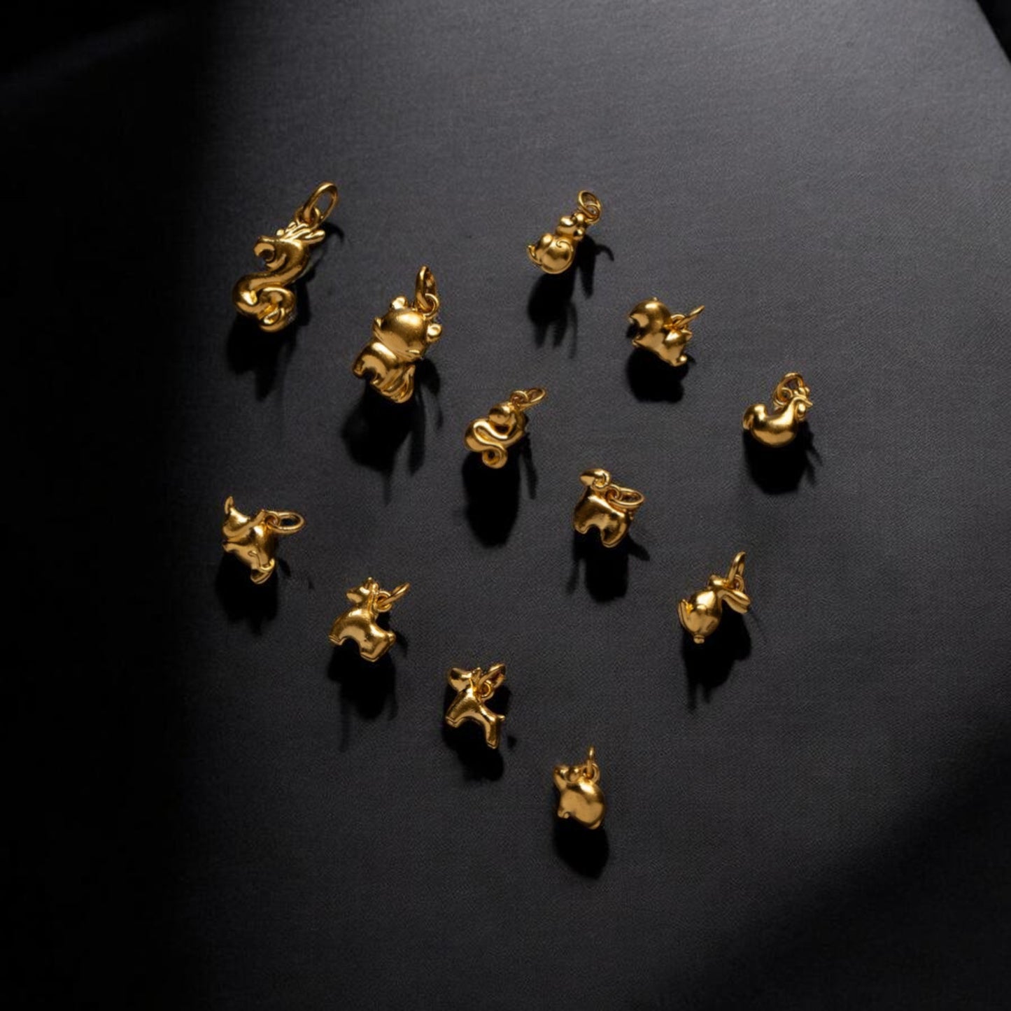 24K 999 Gold Mini Stylish Versatile Zodiac Animal D.I.Y Charm Pendant