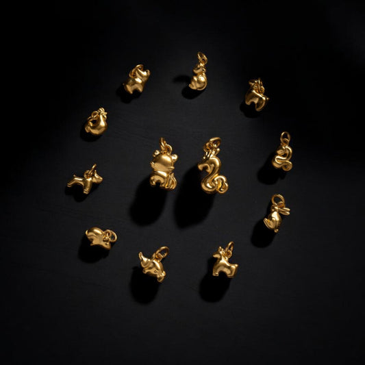 24K 999 Gold Mini Stylish Versatile Zodiac Animal D.I.Y Charm Pendant