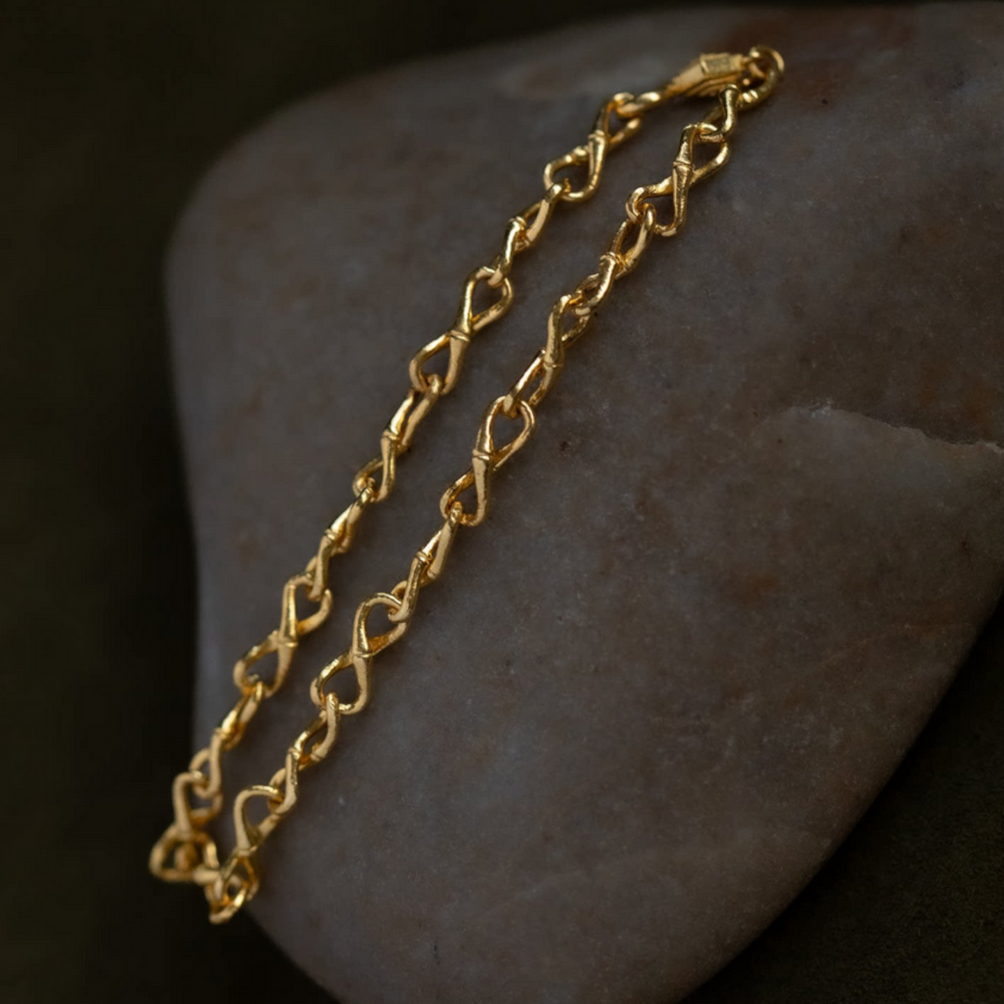 24K Pure 999 Gold Minimalist Chain and Link Bracelet