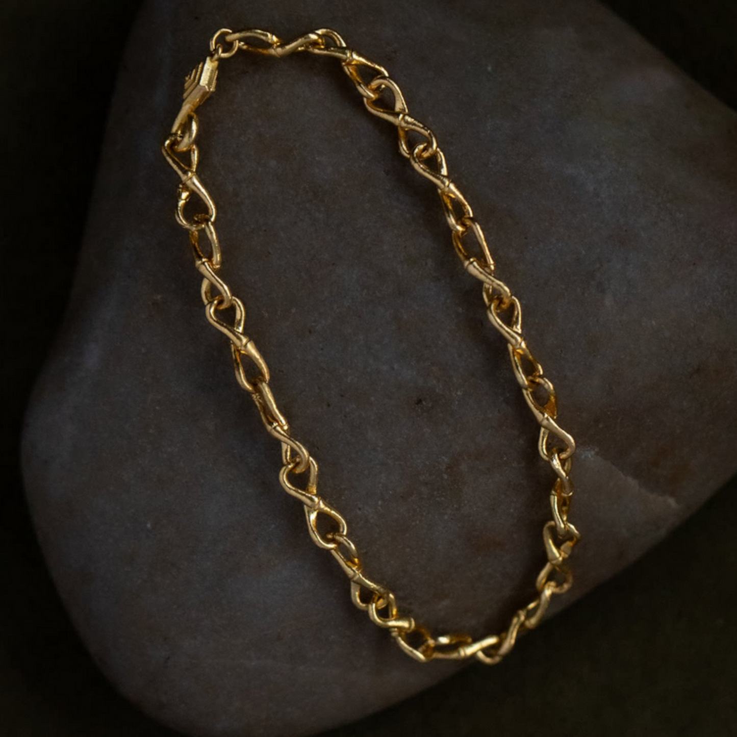 24K Pure 999 Gold Minimalist Chain and Link Bracelet