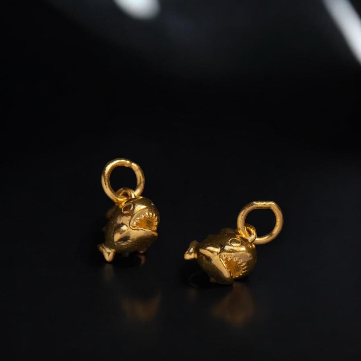 24K 999 Gold Lucky Mini Cute Baby Shark D.I.Y Pendant Charm