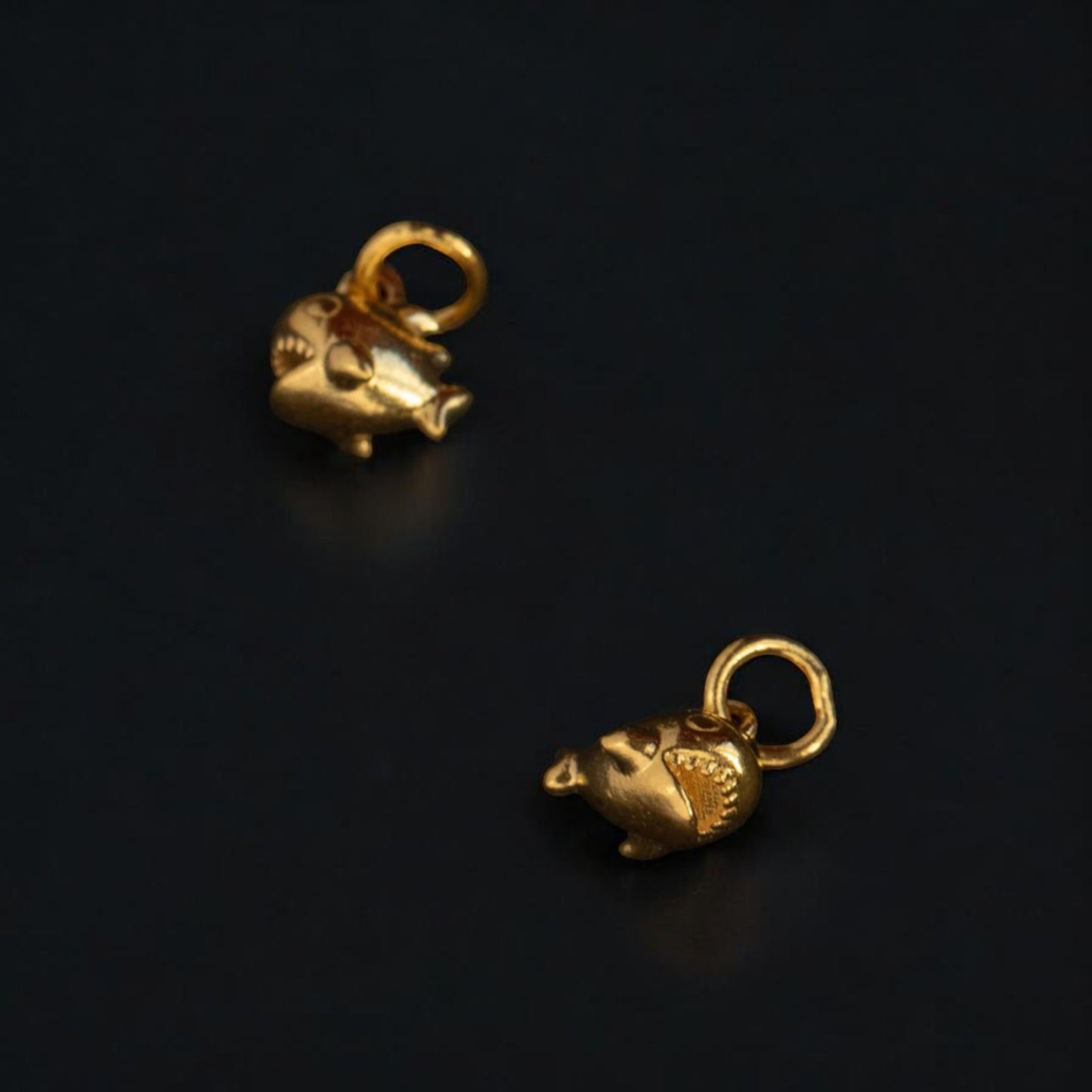 24K 999 Gold Lucky Mini Cute Baby Shark D.I.Y Pendant Charm