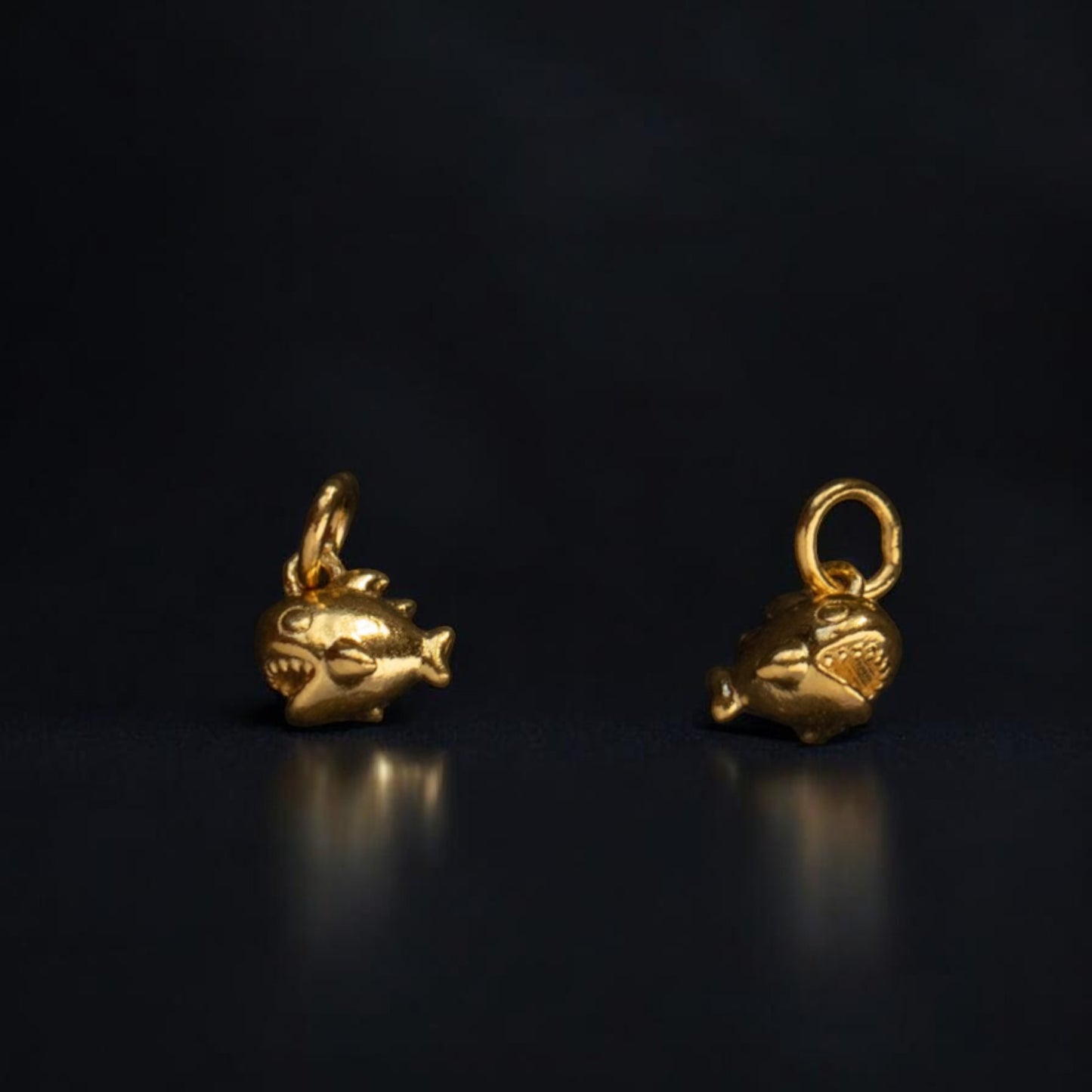 24K 999 Gold Lucky Mini Cute Baby Shark D.I.Y Pendant Charm