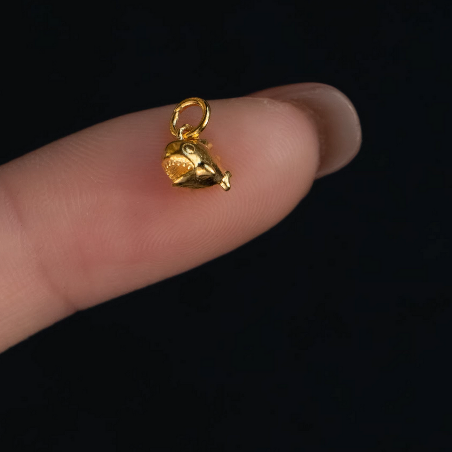 24K 999 Gold Lucky Mini Cute Baby Shark D.I.Y Pendant Charm