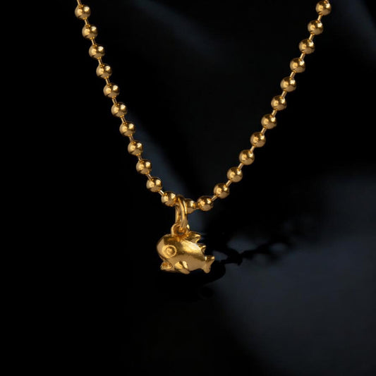 24K 999 Gold Lucky Mini Cute Baby Shark D.I.Y Pendant Charm