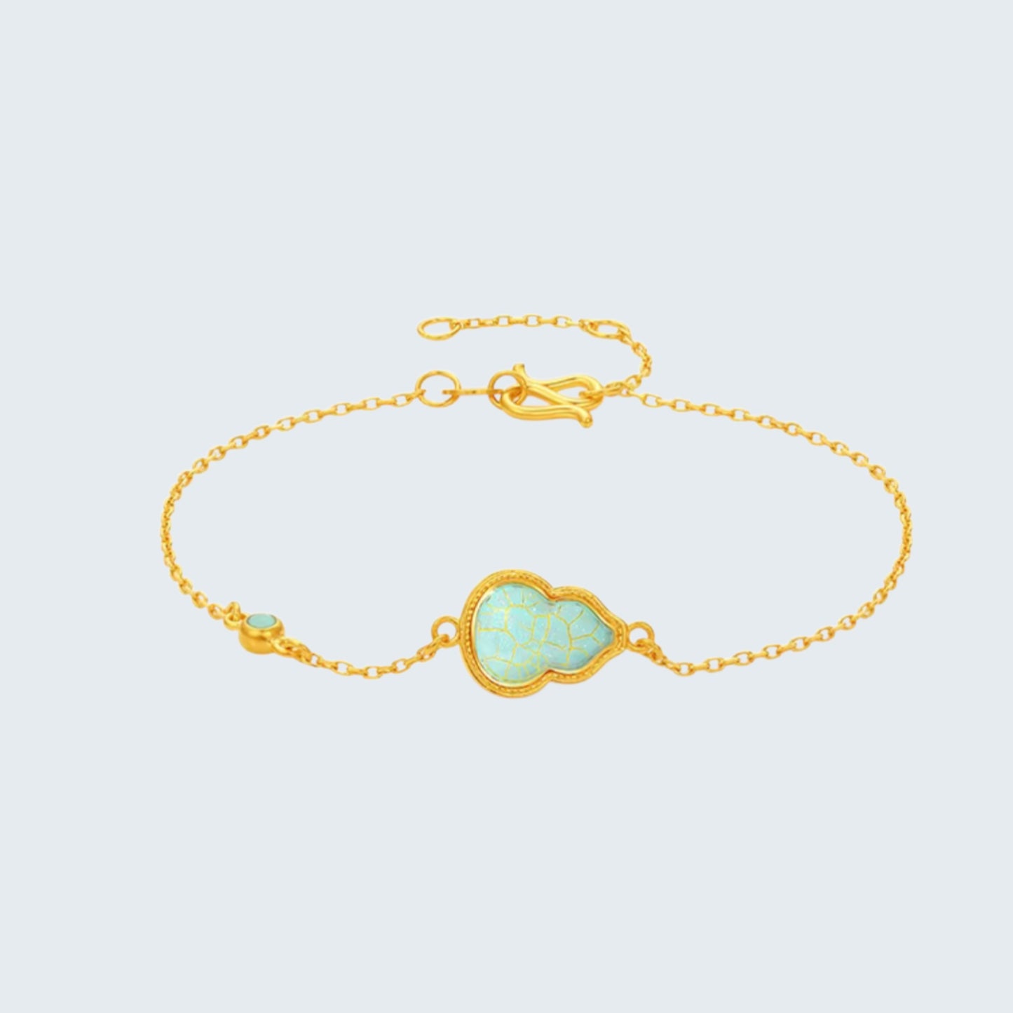 24K 999 Gold Enamel Gourd Bracelet