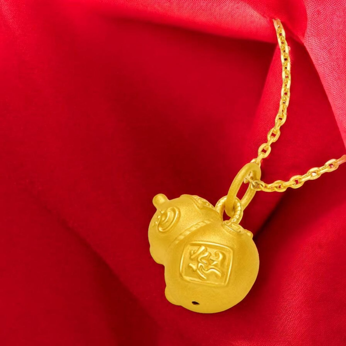 24K 999 5D Gold Lucky Gourd Pendant