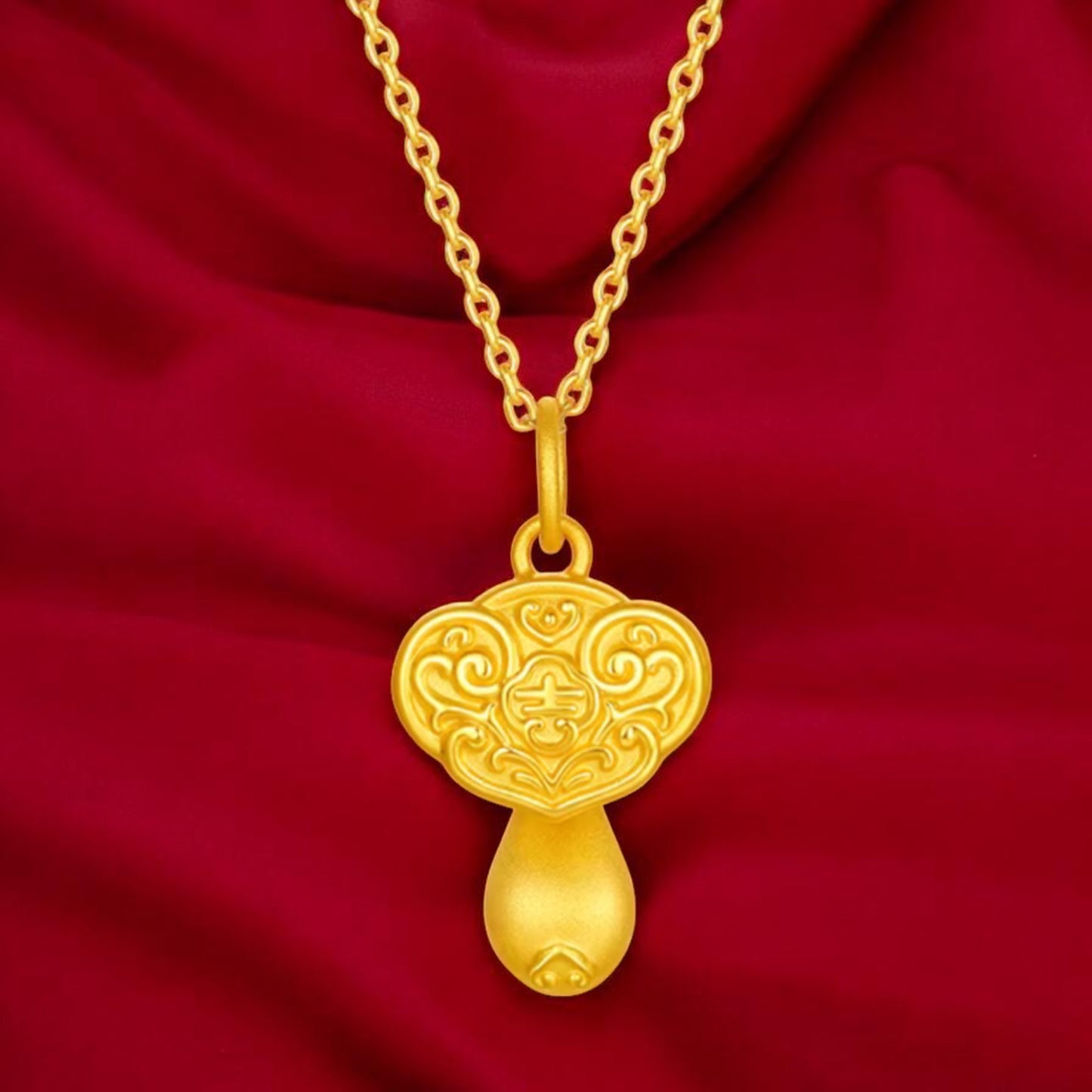 24K 999 5D Gold Lucky Ruyi Pendant