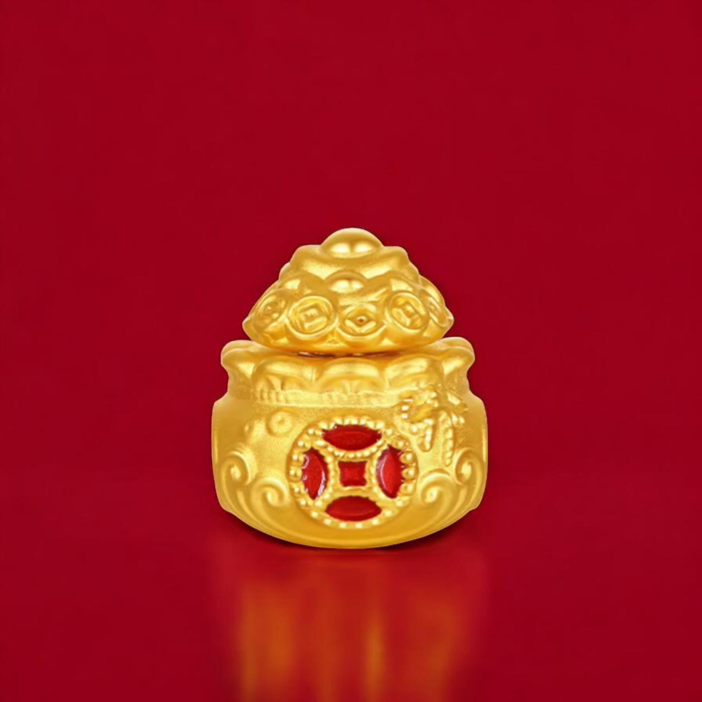 24K 5D 999 Gold Enamel Gourd Charm Rope Adjustable Bracelet Bring Wealth