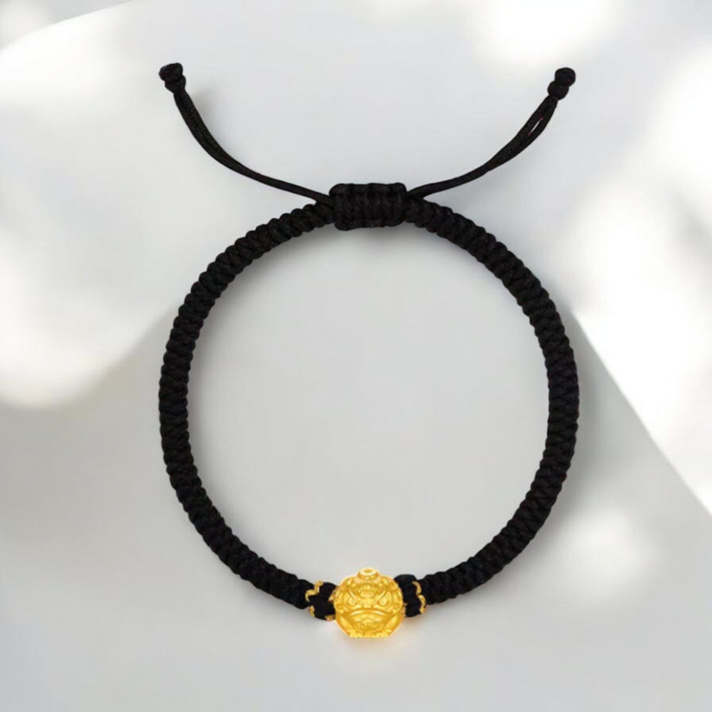 24K 999 Gold Toad Holds Wealth Unisex Rope Adjustable Bracelet