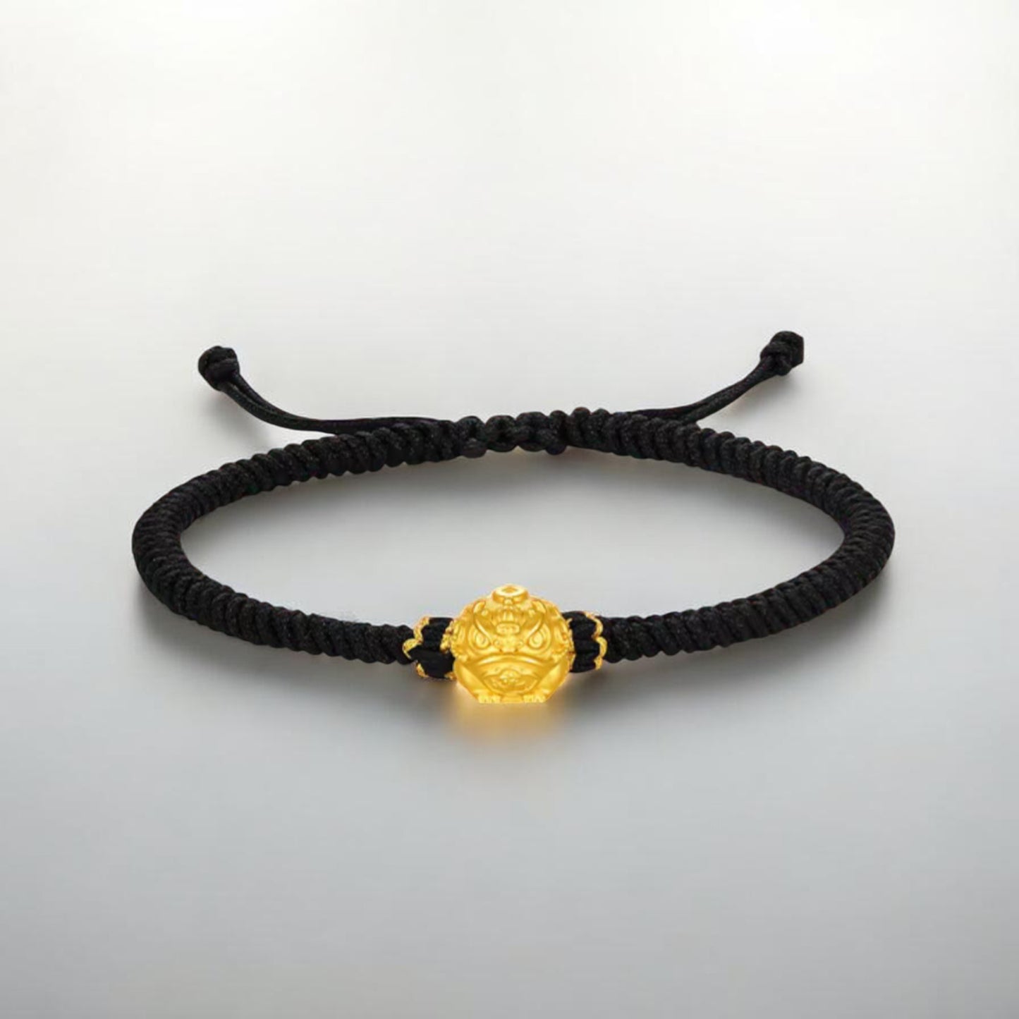24K 999 Gold Toad Holds Wealth Unisex Rope Adjustable Bracelet