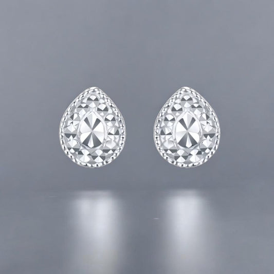 Pt950 Minimal Water Drop Stud Earrings