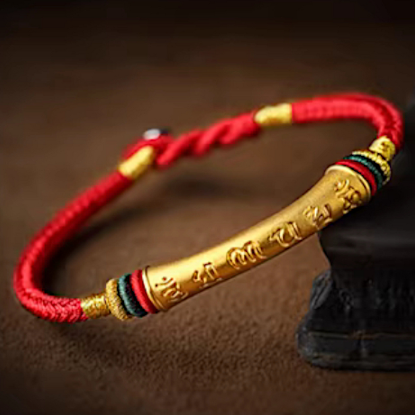 24k 999 Gold Om Mani Padme Hum The Six-Word Mantra Charm Bracelet