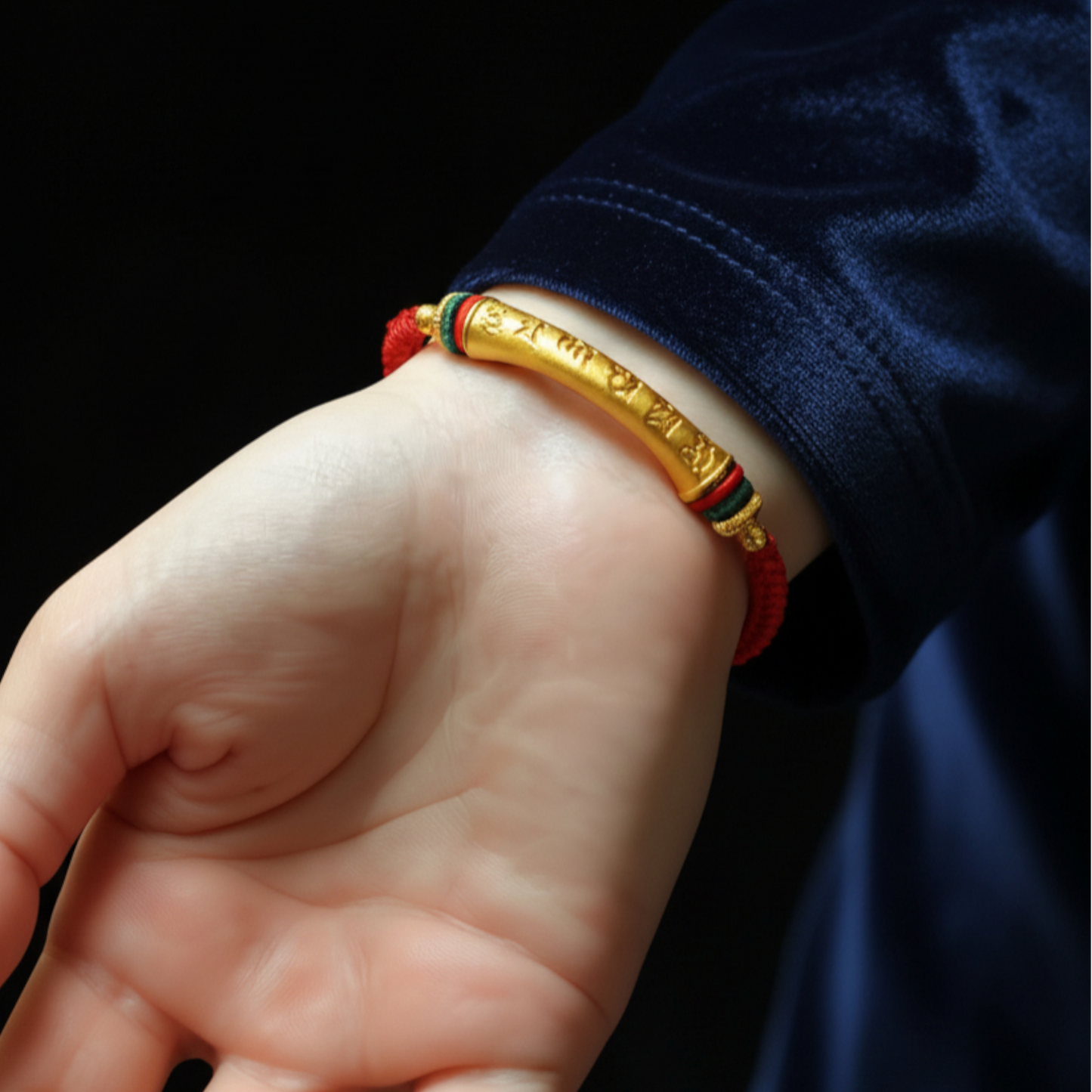 24k 999 Gold Om Mani Padme Hum The Six-Word Mantra Charm Bracelet