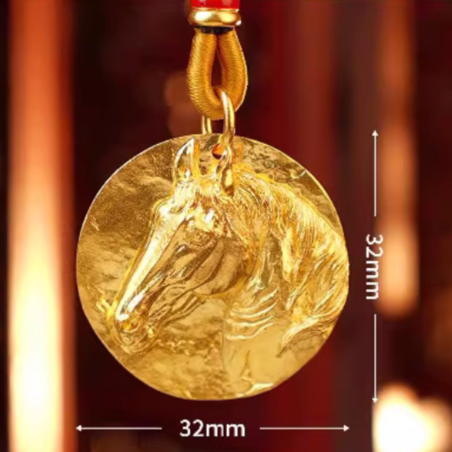 24k Gold Immediate Success Year of the Horse Pendant
