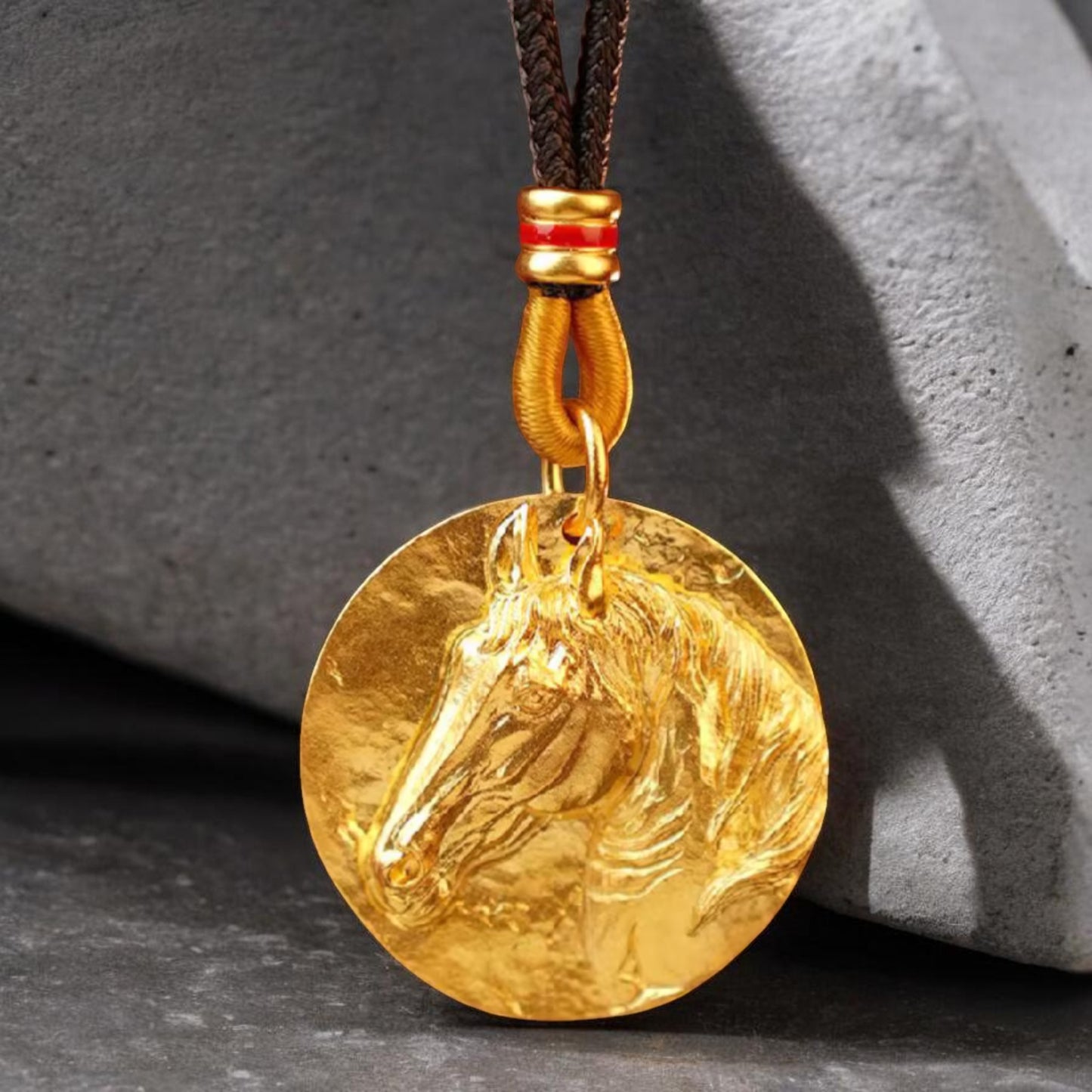 24k Gold Immediate Success Year of the Horse Pendant