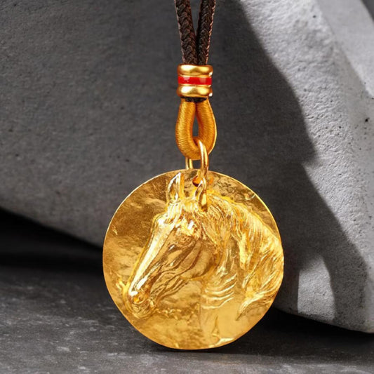 24k Gold Immediate Success Year of the Horse Pendant