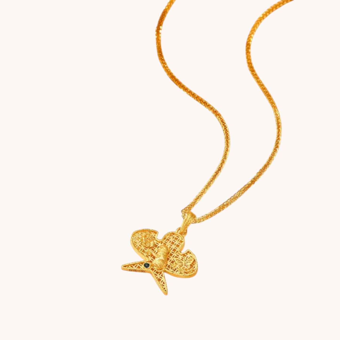 24k Gold Kite Kitty Cat Pendant