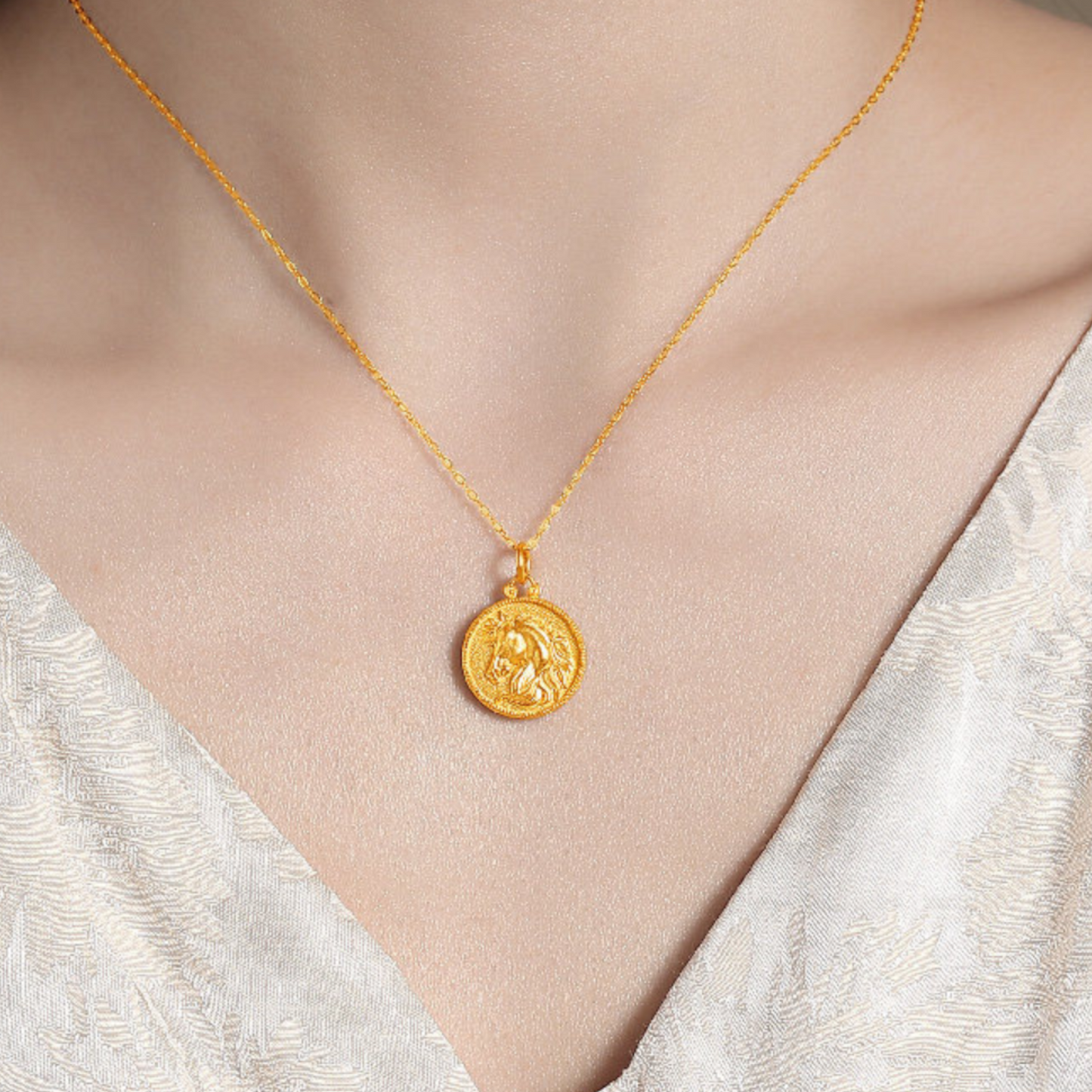 24k Gold Year of the Horse Zodiac Pendant
