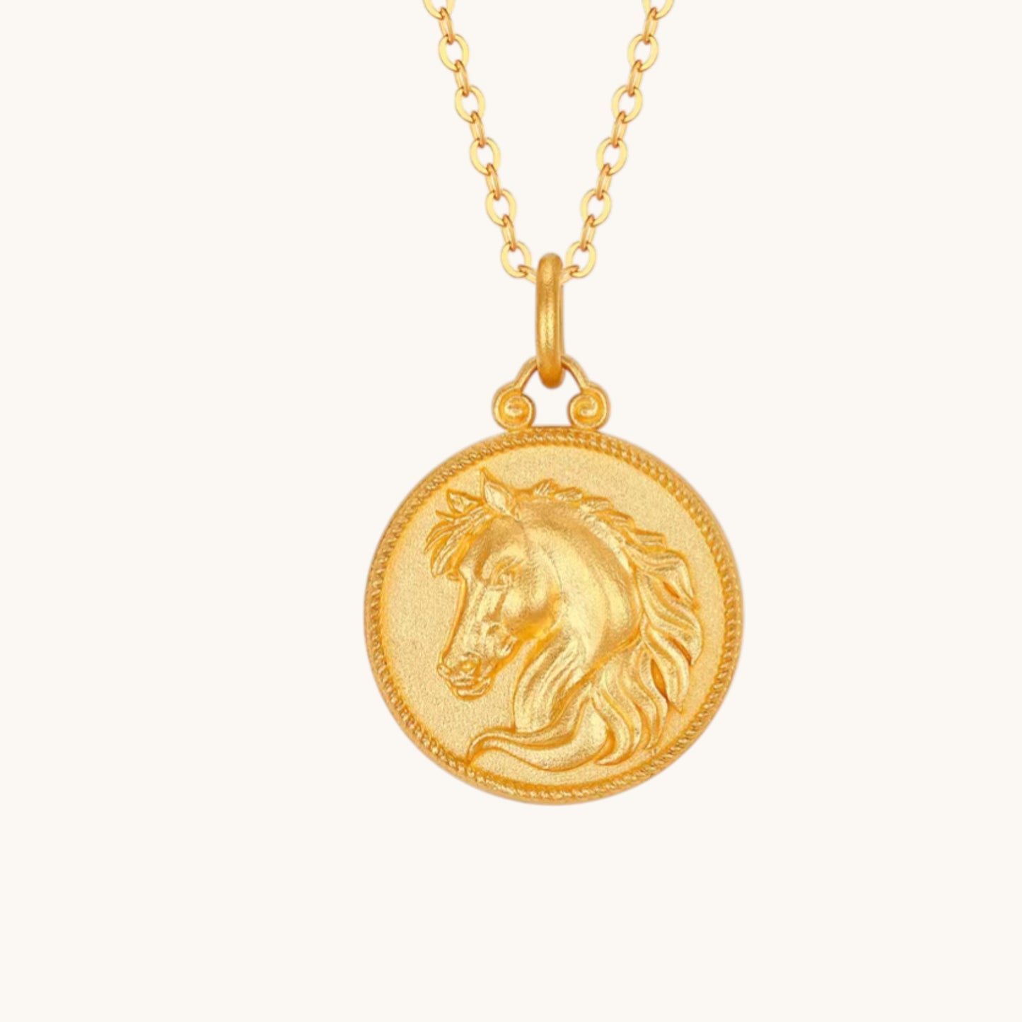 24k Gold Year of the Horse Zodiac Pendant