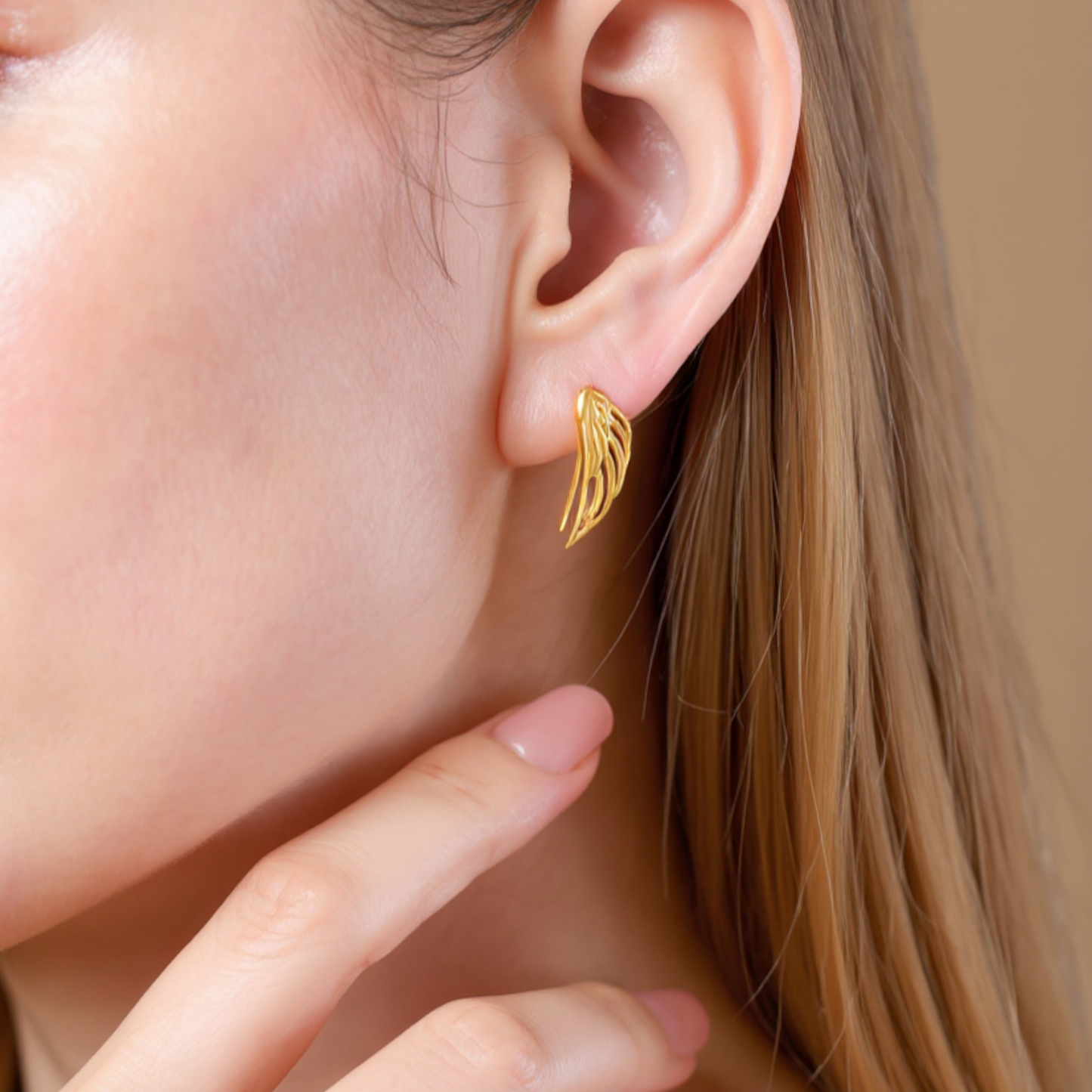 24K 999 Gold Feather Hoop Earrings