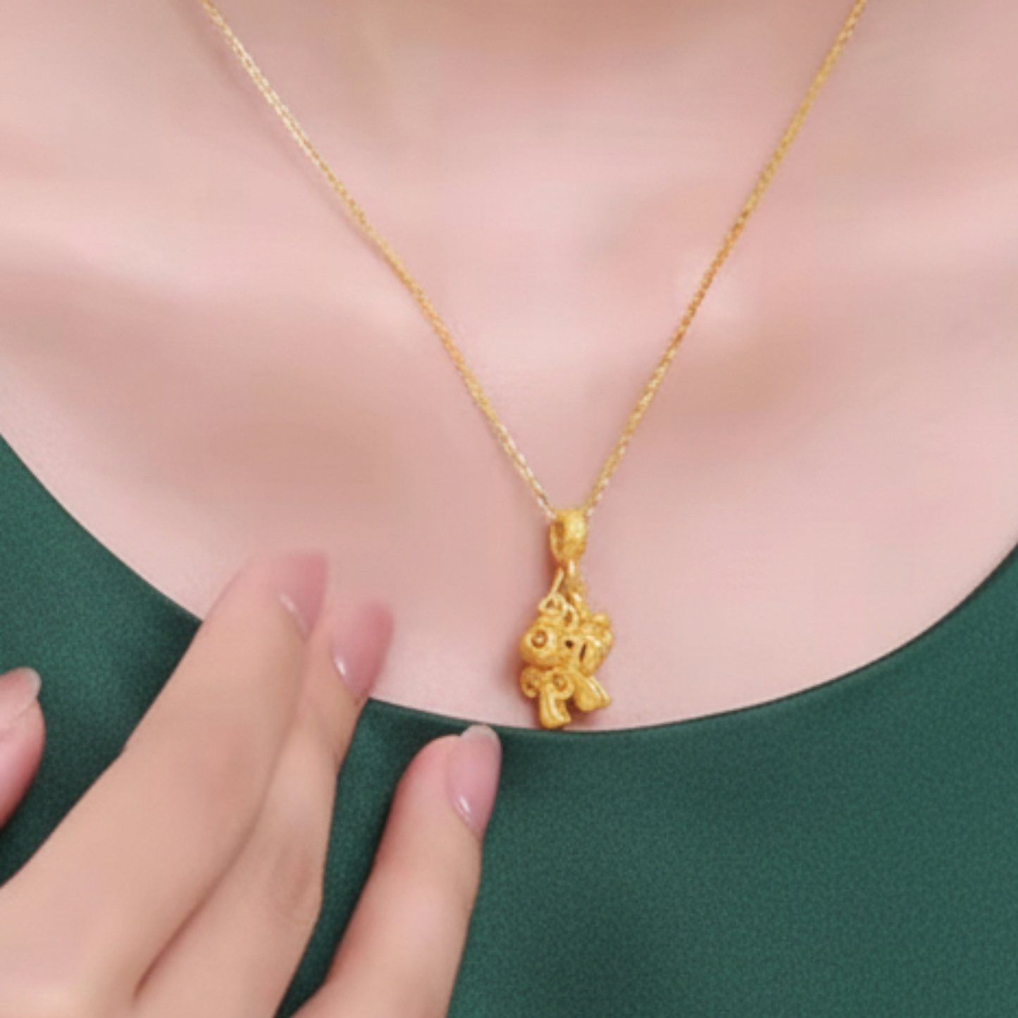 24k Gold Year of the Horse Enamel Zodiac Pendant