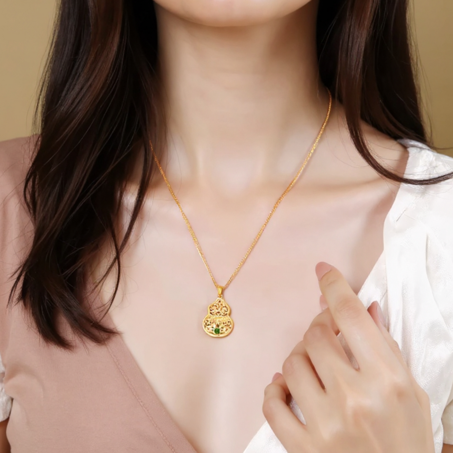 24k Gold Lucky Gourd Pendant