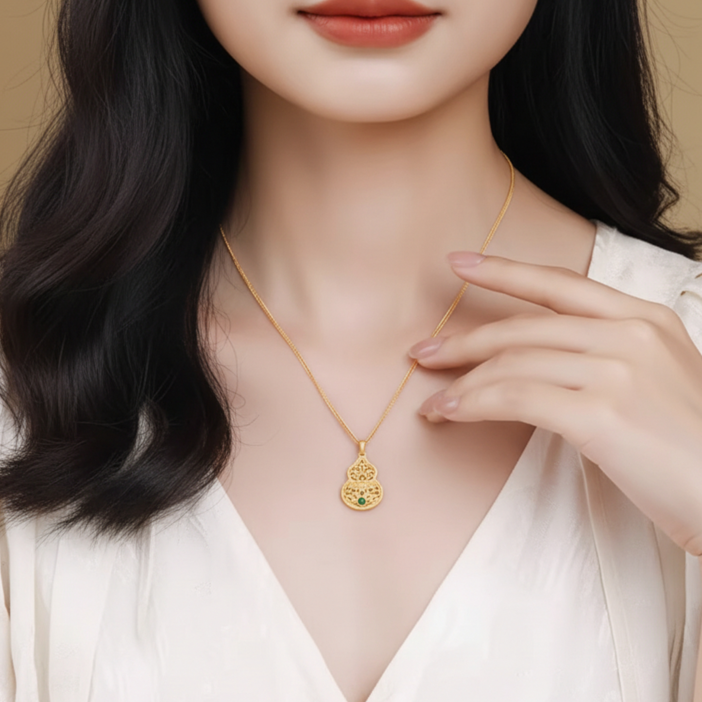 24k Gold Lucky Gourd Pendant