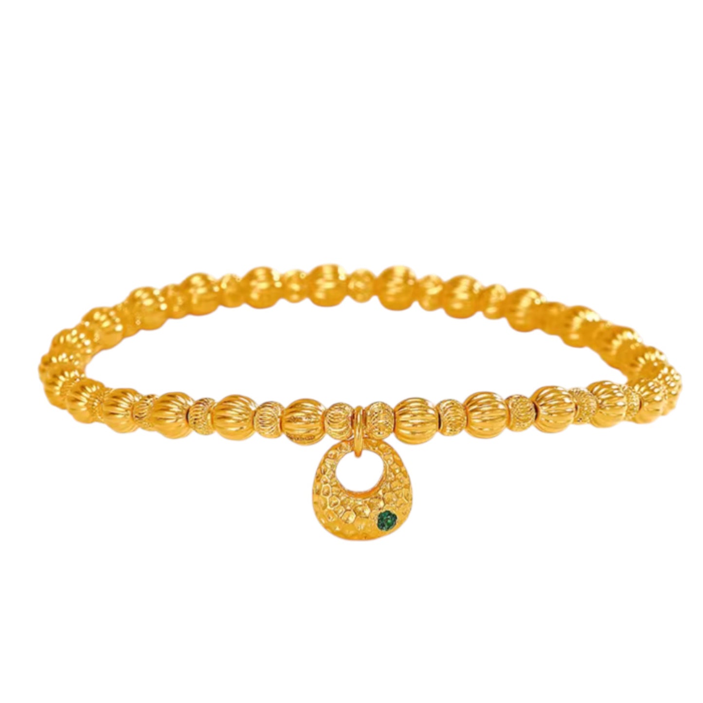 24k Real Gold Cat's Eye Beads Bracelet