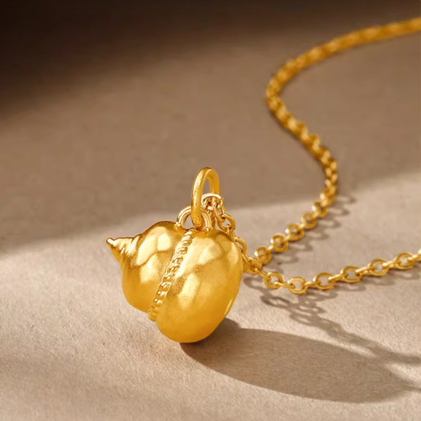 24k Gold Small Gourd Blessing Pendant Charm