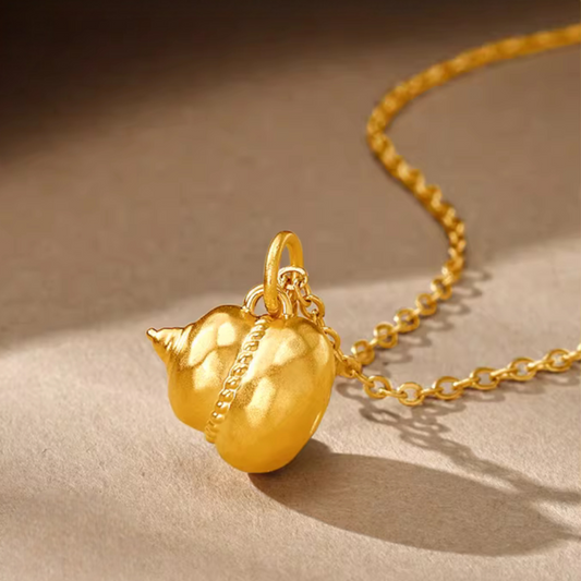 24k Gold Small Gourd Blessing Pendant Charm