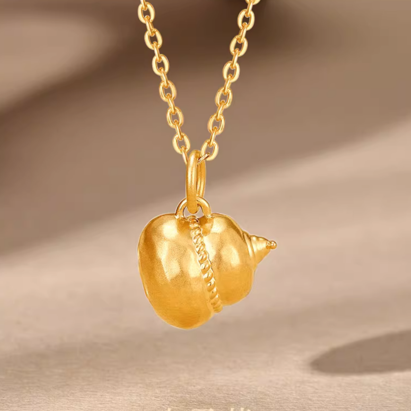 24k Gold Small Gourd Blessing Pendant Charm