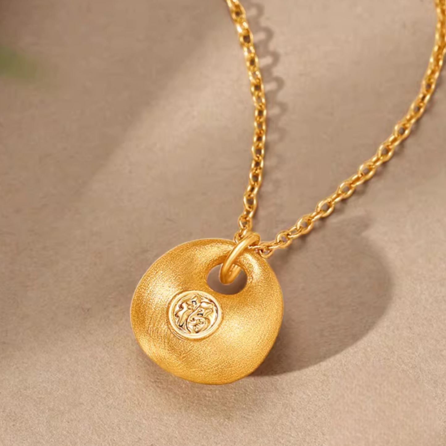 24k Gold Small Blessing Lock Pendant Charm