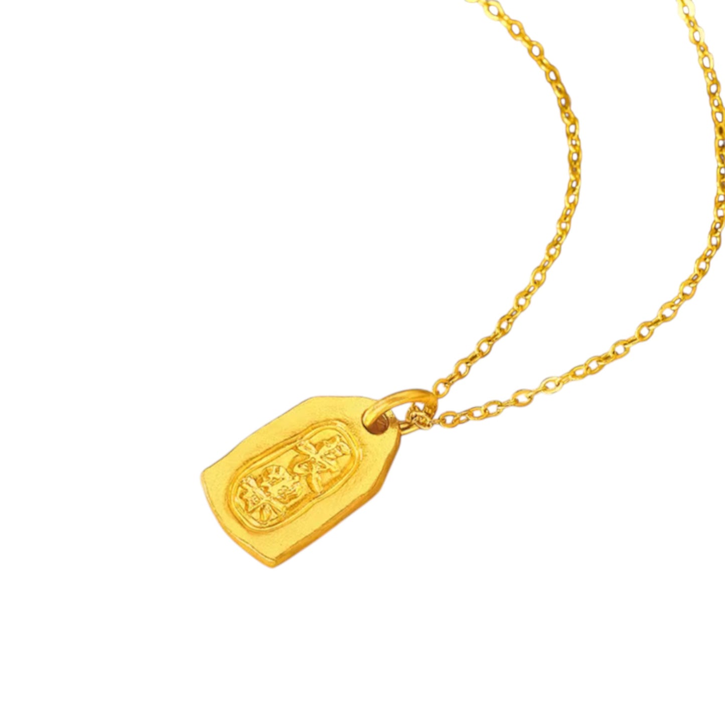 24k Gold Chinese "Always Happy" Pendant