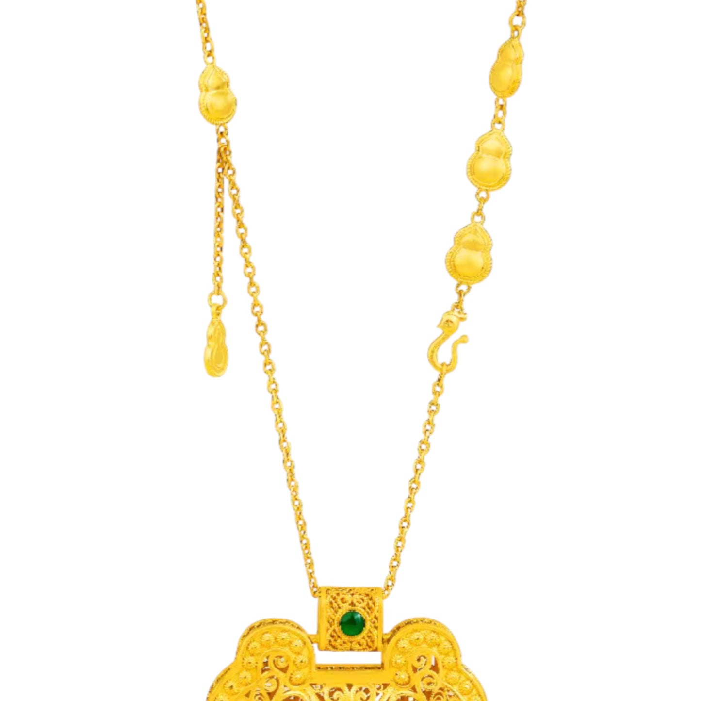 24k Gold Gourd Charm Necklace