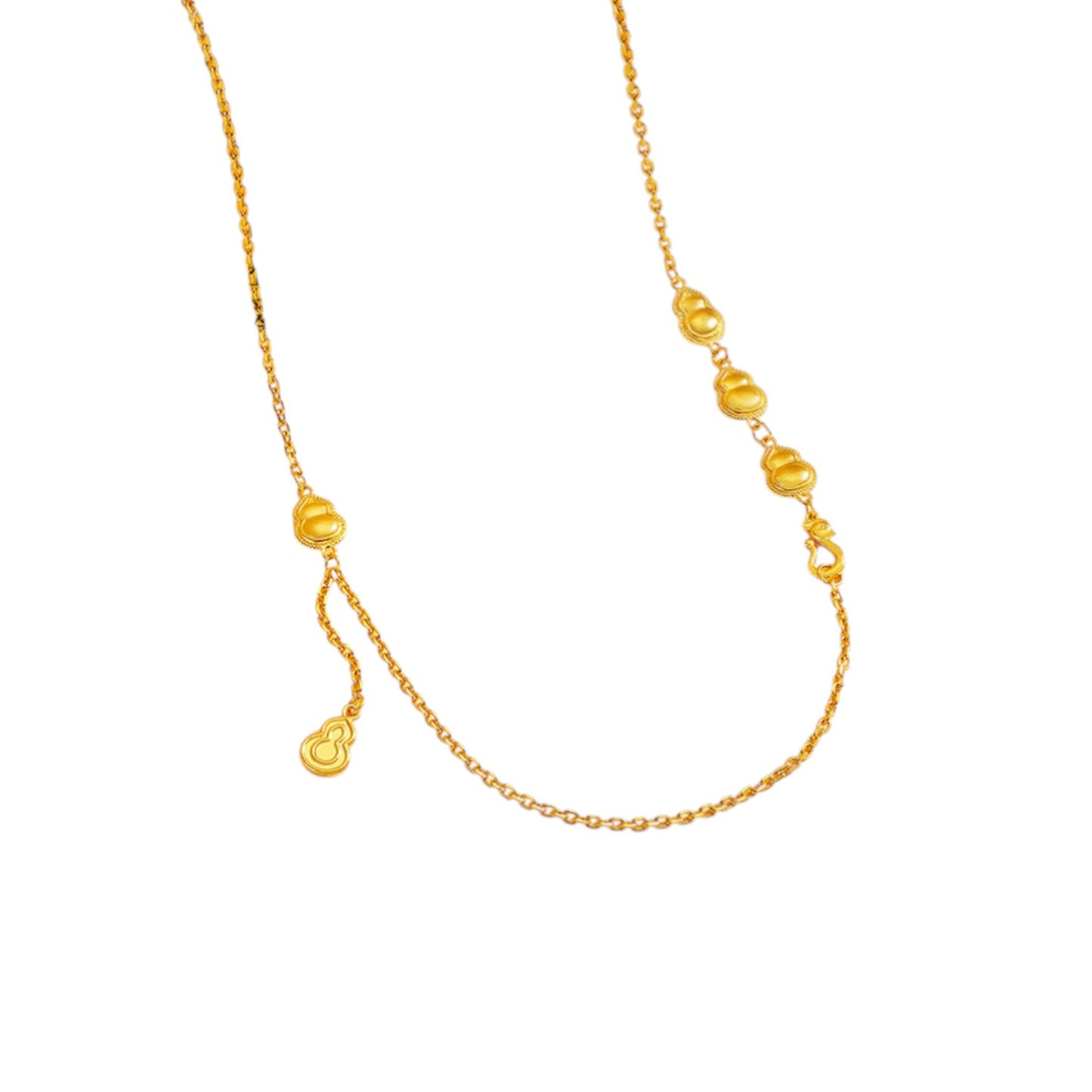 24k Gold Gourd Charm Necklace