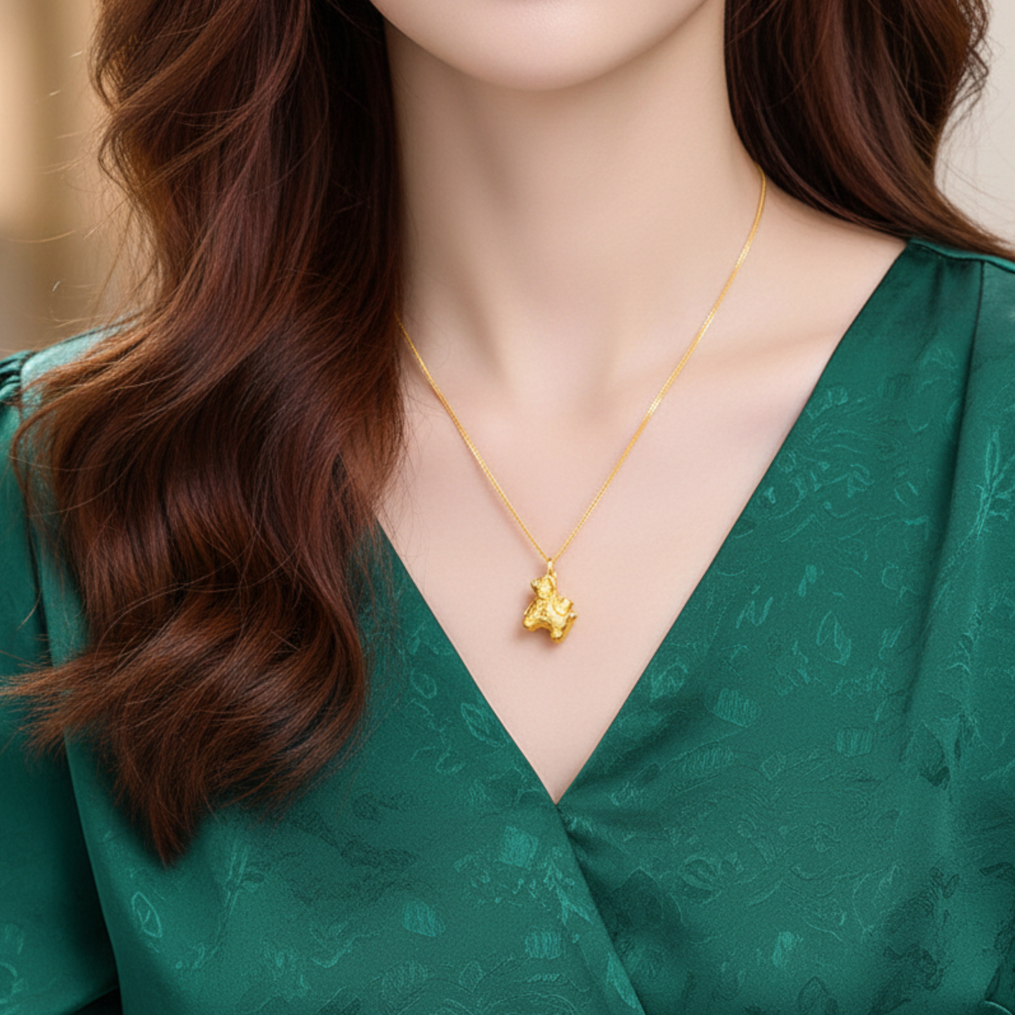 24k Real 999 Gold Zodiac Year of Horse Tassel Pendant