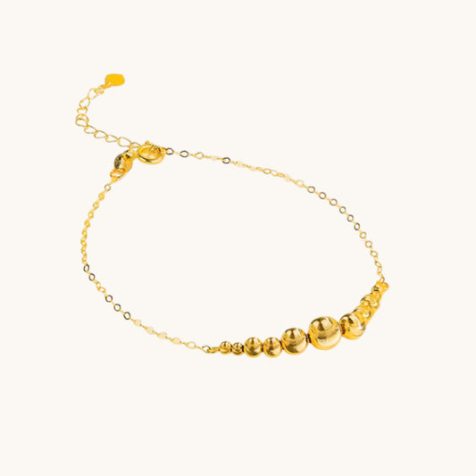 18K Real Gold Cat Eye Beads Bracelet