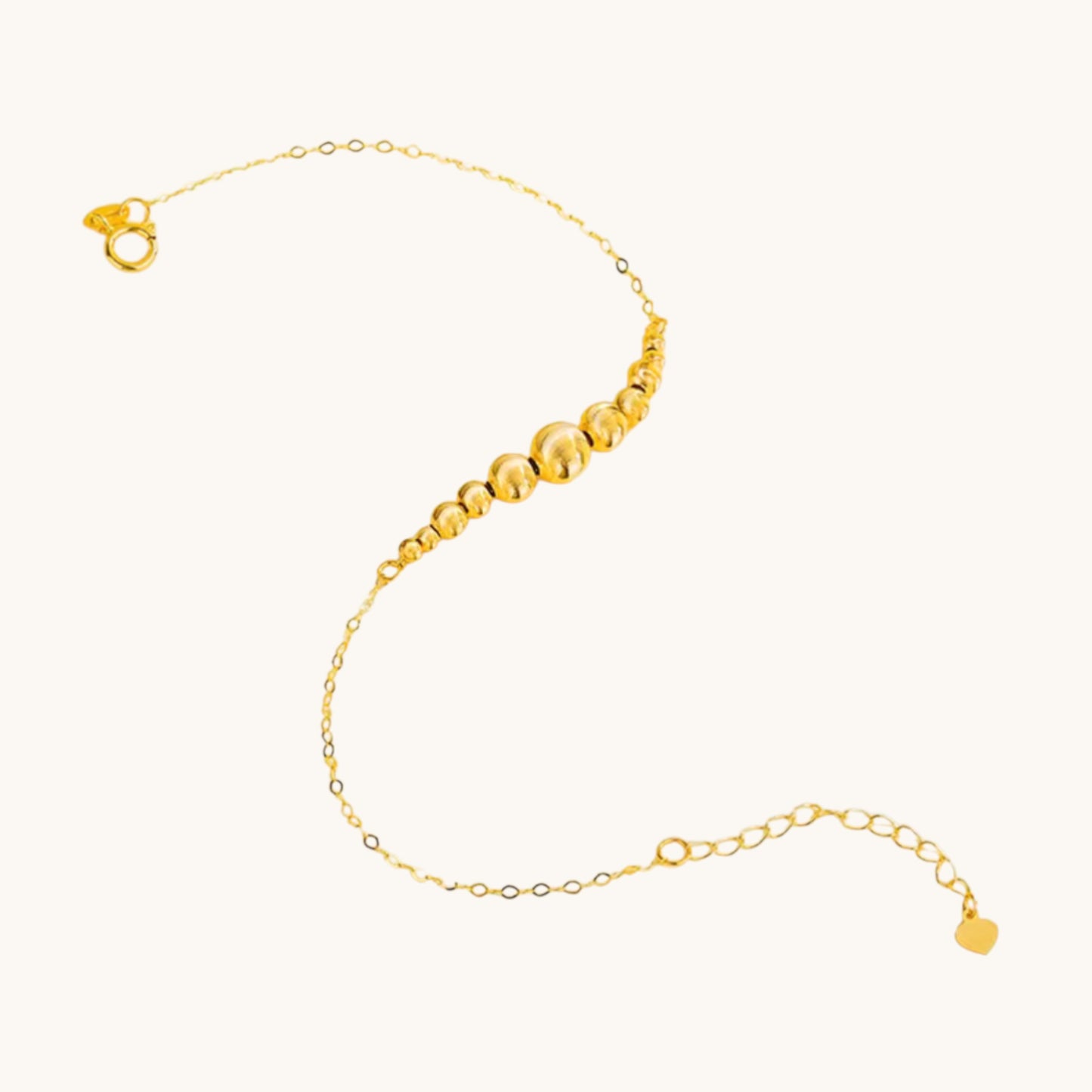 18K Real Gold Cat Eye Beads Bracelet