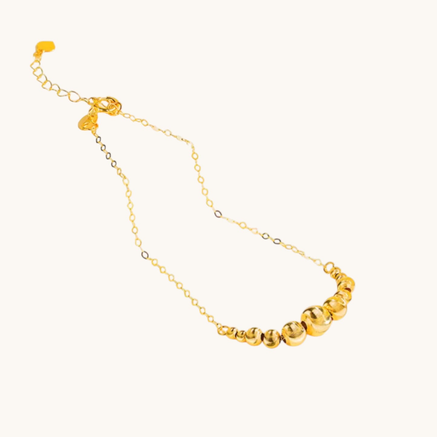 18K Real Gold Cat Eye Beads Bracelet
