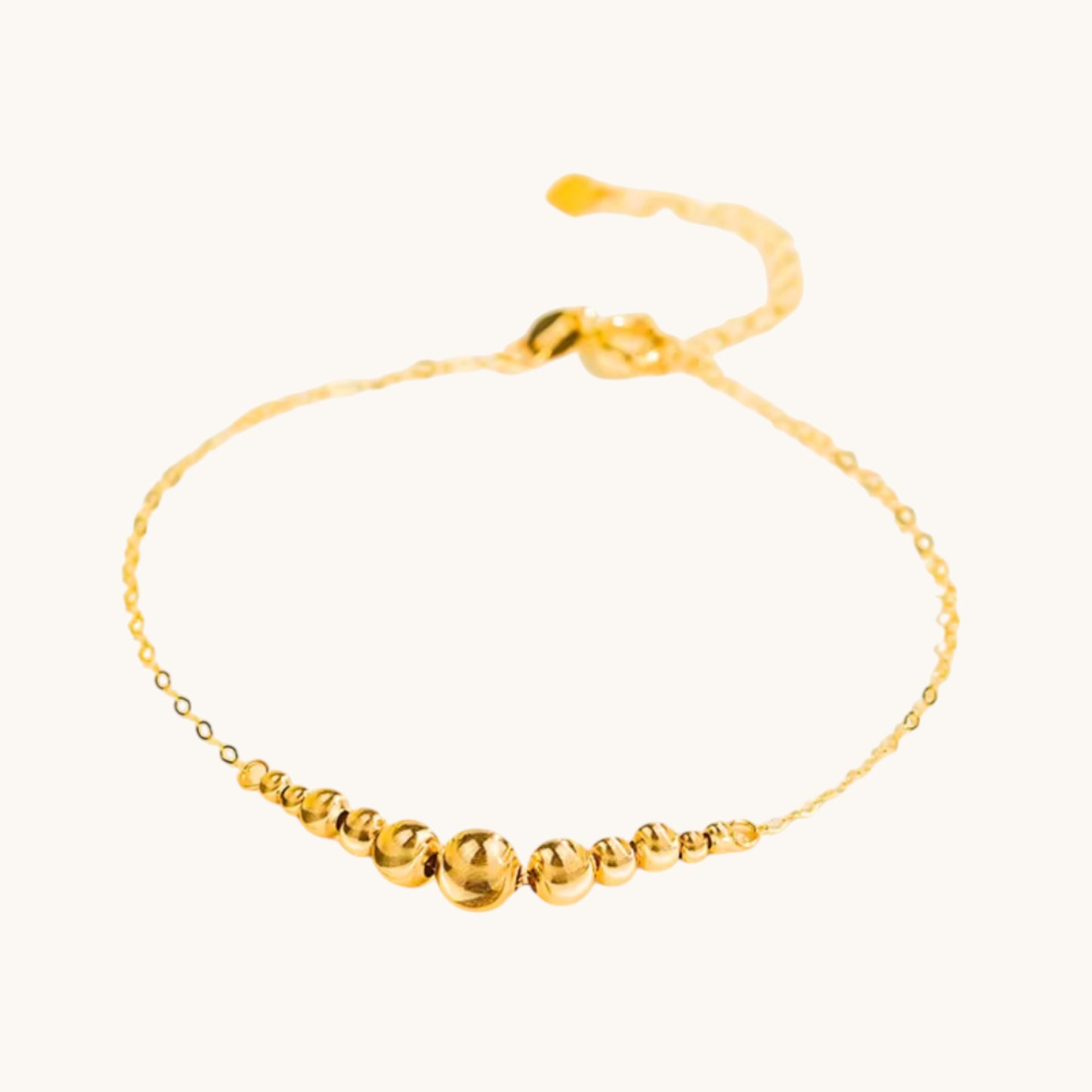 18K Real Gold Cat Eye Beads Bracelet